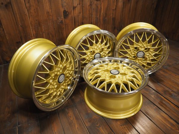 BBS RA252 14 inch Alloy Wheels 4×100 6.5Jx14 ET30 BMW E21 2002 E30 VW Rabbit GTI four wheels side view