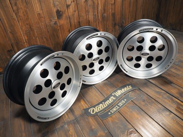 Ford Capri Pepperpot Alloys 7Jx13 Wheels ET05 4×108 PCD 13inch three wheels side view