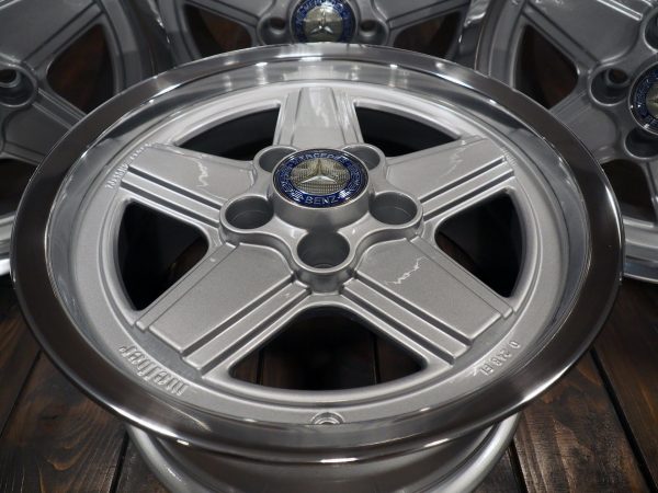 Melber Penta Wheels 7x15 ET24 Alloys Mercedes AMG four wheels close view