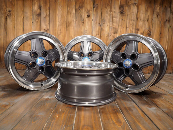 Mercedes Benz 15 inch Alloy Wheels 5x112 7Jx15 ET23 W107 W123 W116 W124 Penta 4 wheels front side